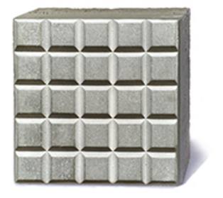 VIA Produkt AP10 Trottoirplatte Betonplatte Gartenplatte 20x20cm, grafisches Muster, Schokoladenmuster, Waffelmuster