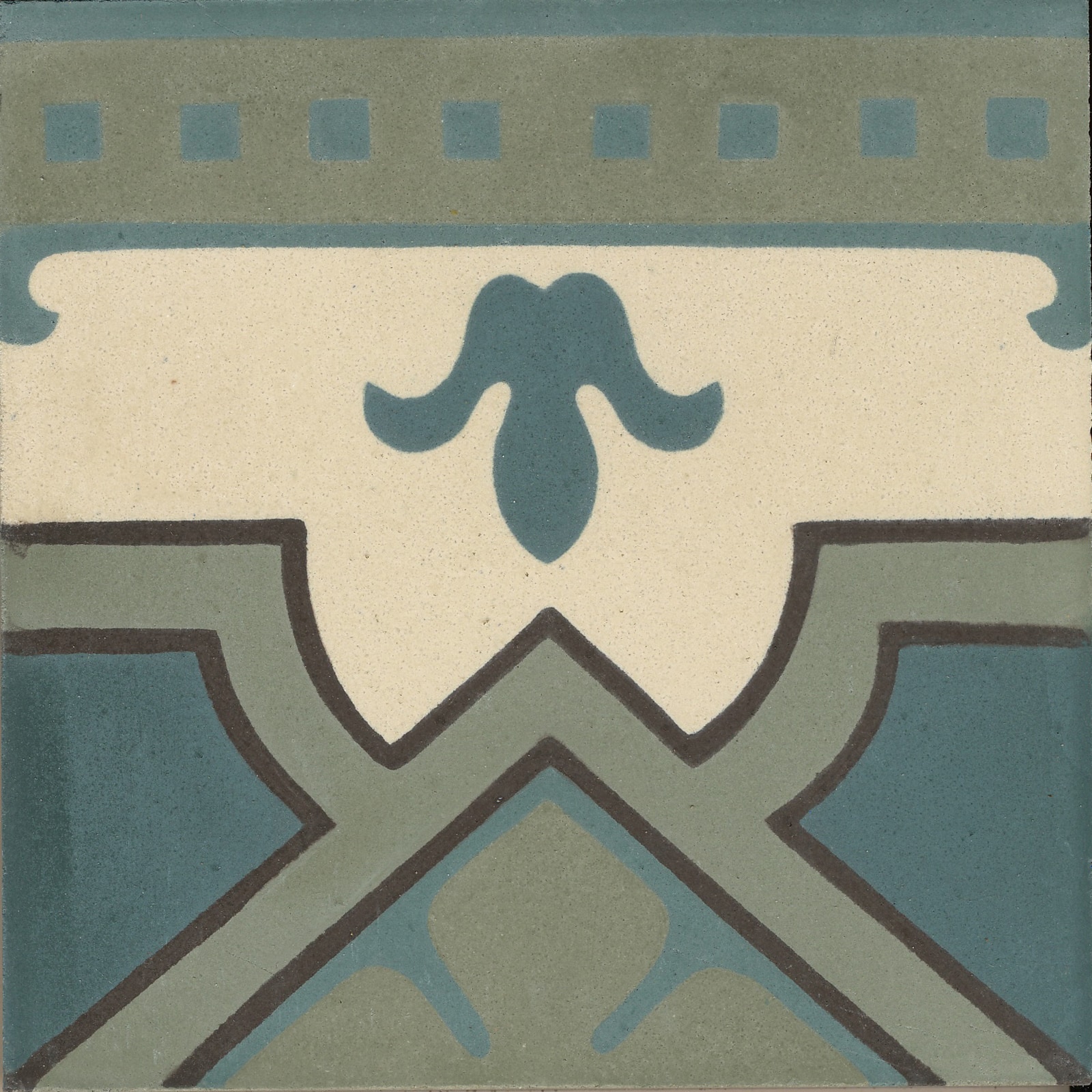 Zementfliesen N° 52060/141 im Detail, Oberfläche und Muster aus der Nähe