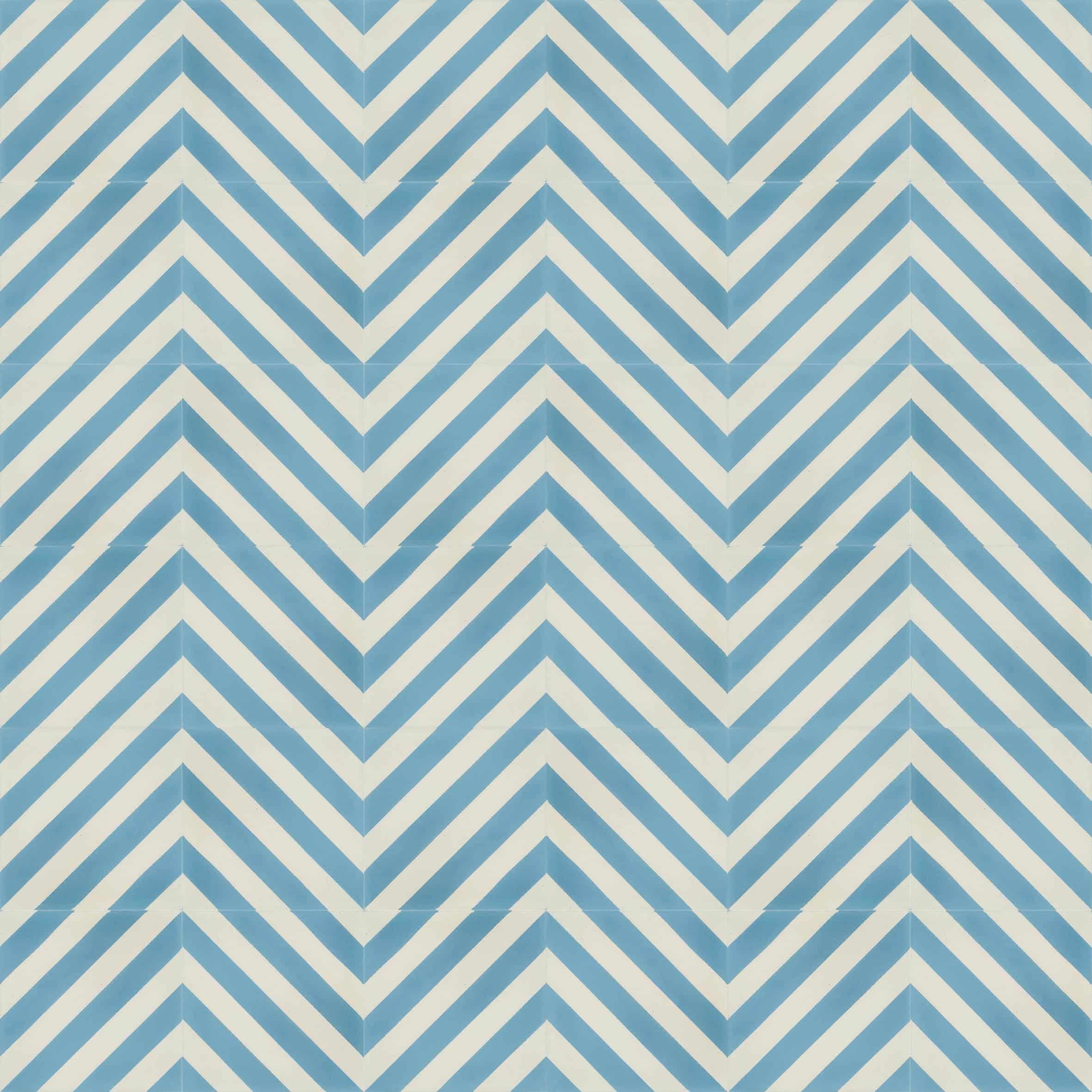 Blau-weisse Zementfliese von VIA für Vitra