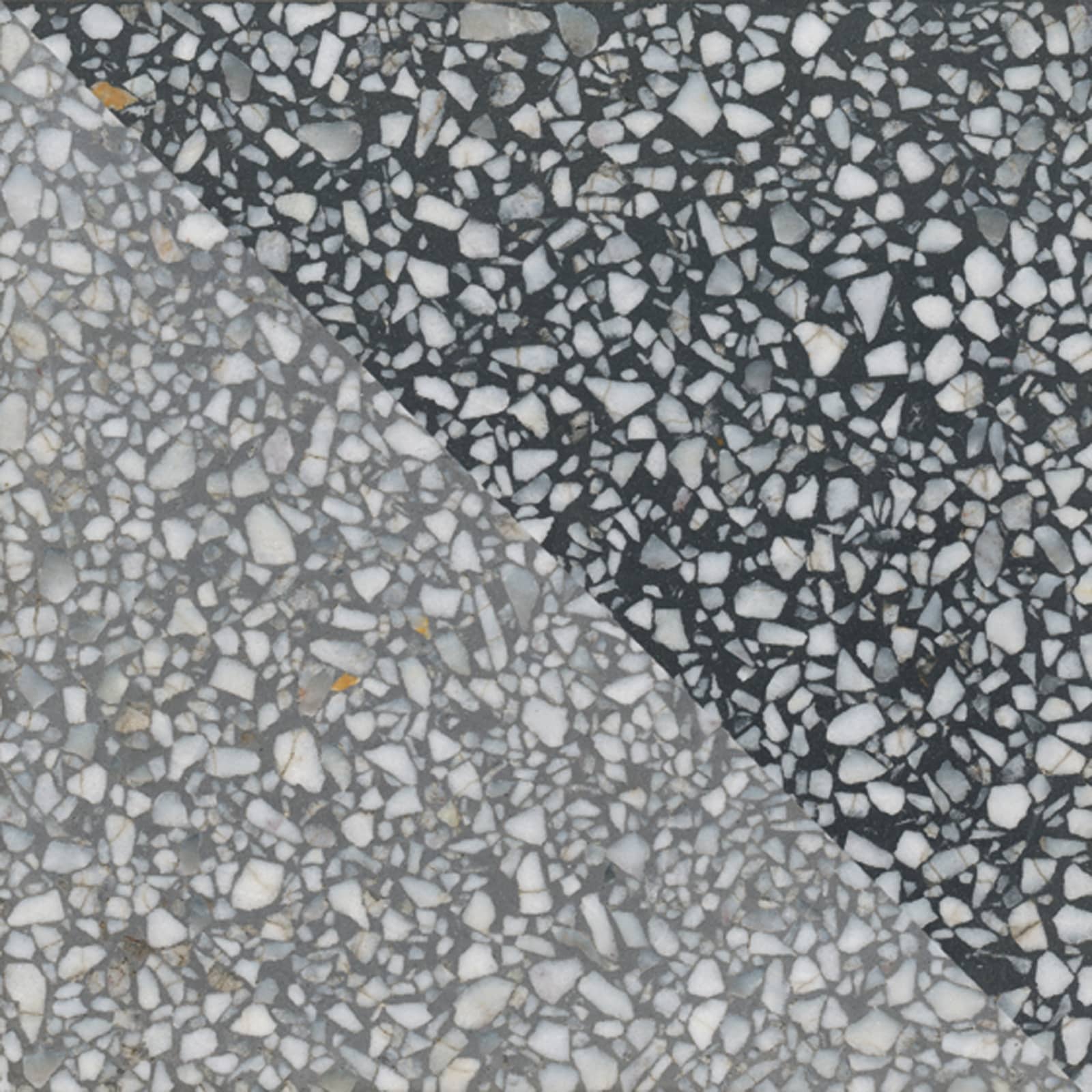 VIA Terrazzoplatte diagonales Muster in zwei Farben